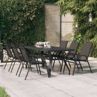 vidaXL Záhradný stôl čierny 180x80x70 cm oceľ a sklo - cena, srovnání