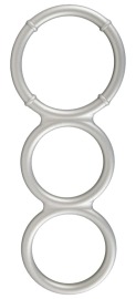 You2Toys Metallic Silicone Triple Cock and Ball Ring