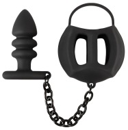 Black Velvet Ball Cage with Butt Plug - cena, srovnání
