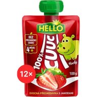 Hello CUUC 100% ovocná kapsička s jahodami 12x100g - cena, srovnání