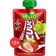 Hello CUUC 100% ovocná kapsička s jahodami 12x100g - cena, srovnání