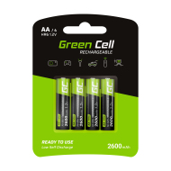 Greencell Nabíjateľné batérie 4x AA R6 2600mAh - cena, srovnání