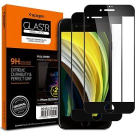 Spigen Glass FC 2 Pack Black iPhone SE 2022/SE 2020/8/7