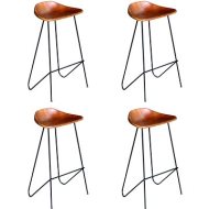 Shumee Barové stoličky 4 ks hnedé pravá koža 276363 - cena, srovnání