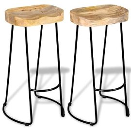 Shumee Barové stoličky 2 ks masívne mangovníkové drevo 244010