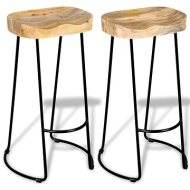 Shumee Barové stoličky 2 ks masívne mangovníkové drevo 244010 - cena, srovnání