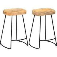 Shumee Barové stoličky Gavin 2 ks masívne mangovníkové drevo 247837 - cena, srovnání