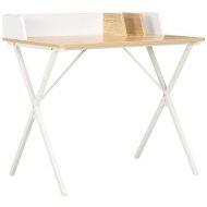 Shumee Písací stôl biely a prírodný odtieň 80 x 50 x 84 cm - cena, srovnání