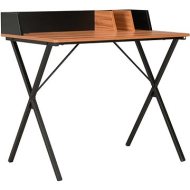 Shumee Písací stôl čierny a hnedý 80 x 50 x 84 cm - cena, srovnání