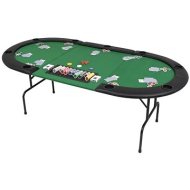 Shumee Skladací pokerový stôl pre 9 hráčov 3 diely oválny zelený - cena, srovnání