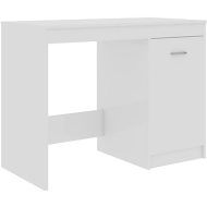 Shumee Písací stôl biely s vysokým leskom 100 x 50 x 76 cm drevotrieska - cena, srovnání
