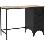 Shumee Písací stôl s 1 skrinkou masívna jedľa a oceľ 100 x 50 x 76 cm - cena, srovnání