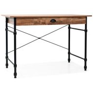 Shumee Písací stôl so zásuvkou 110 x 55 x 75 cm dubový odtieň - cena, srovnání