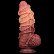 Lovetoy Dual Layered Platinum Silicone Cock with Rope Curved 9.5" - cena, srovnání