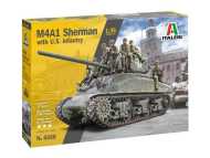 Italeri Model tank 6568 - M4A1 Sherman with U.S. Infantry - cena, srovnání