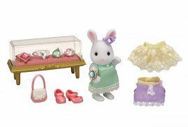 Sylvanian Family Mesto - biely králik so šperkami a drahokamami