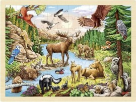 Goki Drevené puzzle Divočina Severnej Ameriky