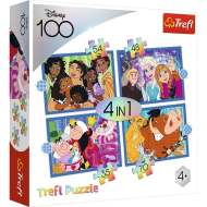 Trefl Puzzle 4v1 - Šťastný svet Disney / Disney 100 - cena, srovnání