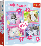 Trefl Puzzle 4v1 - Zábavné mačky - cena, srovnání