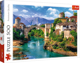 Trefl Puzzle 500 - Starý most v Mostare, Bosna a Hercegovina