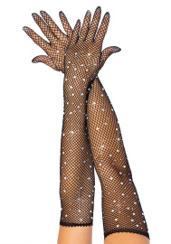 Leg Avenue Rhinestone Opera Length Gloves