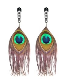 Rimba Nippel Clamps with Peacock Feather Trim