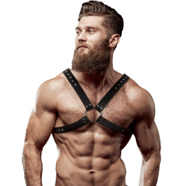 Fetish Submissive Attitude Eco Leather Crossed Chest Strap Harness