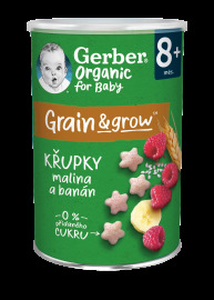 Nestlé GERBER Organic chrumky s malinami a banánom 35g