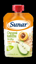 Hero Sunar Ovocná kašička Hruška, marhuľa, ovos 120g