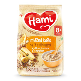 Nutricia Hami mliečna kaša so 7 obilninami s jablkom, banánom a pomarančom 210g
