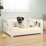 vidaXL Psia posteľ biela 65,5x50,5x28 cm borovicový masív - cena, srovnání