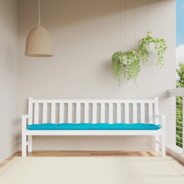 vidaXL Podložka na záhradnú lavičku tyrkysová 200x50x7 cm látka