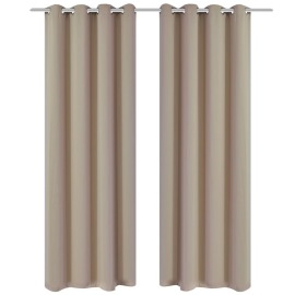 vidaXL 2 ks krémové blackout závesy s kovovými krúžkami, 135 x 245 cm