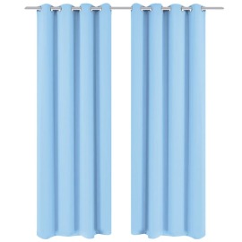 vidaXL Zatemňovací záves s kovovými očkami, 2 ks, 135x175 cm, tyrkysový
