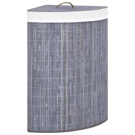 vidaXL Rohový bambusový kôš na bielizeň, sivý 60 l - cena, srovnání