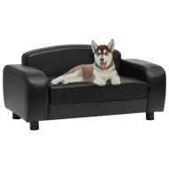 vidaXL Pohovka pre psa, čierna 80x50x40 cm umelá koža - cena, srovnání