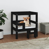 vidaXL Posteľ pre psa čierna 55,5x53,5x60 cm borovicový masív - cena, srovnání