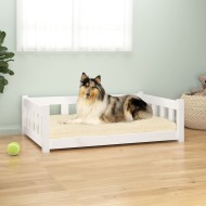 vidaXL Psia posteľ biela 95,5x65,5x28 cm masívna borovica - cena, srovnání