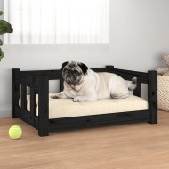 vidaXL Psia posteľ čierna 65,5x50,5x28 cm borovicový masív - cena, srovnání
