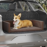 vidaXL Sedačka pre psa do auta hnedá 110x70 cm ľanový vzhľad - cena, srovnání
