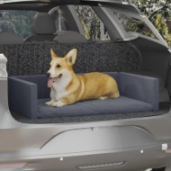 vidaXL Sedačka pre psa do auta sivá 110x70 cm ľanový vzhľad - cena, srovnání