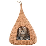 vidaXL Domček pre mačku s vankúšom 40x60 cm prírodná vŕba típí - cena, srovnání