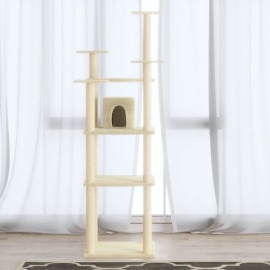 vidaXL Škrabadlo pre mačky so sisalovými stĺpikmi krémová 171 cm