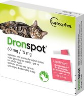 Bayer Dronspot 60mg/15mg střední kočky 2x0.7ml - cena, srovnání