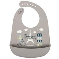 Canpol Babies Podbradník silikónový s vreckom Bonjour Paris - cena, srovnání