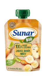 Hero Sunar BIO ovocná kapsička jablko, banán, mrkva 100g