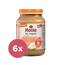 Holle Bio Hruška a špaldové vločky 6x190g