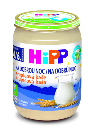 Hipp Kaša mliečna Bio na dobrú noc krupicová 190g