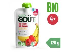 Good Gout BIO Ovocné pyré bez lepku Jahoda a banán 120g