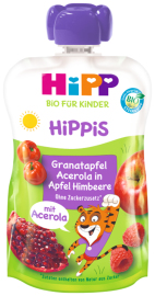 Hipp BIO HiPPiS Jablko-Maliny-Granátové Jablko-Acerola 100g
